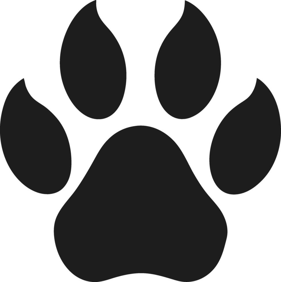 Animal Paw Print Silhouette Illustration for Pet Care and Wildlife Themes vector