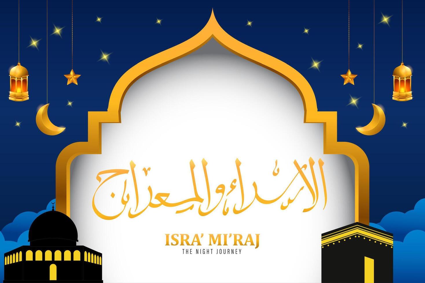 banner Design Mosque, Isra' Mi'raj, The Night of Journey vector