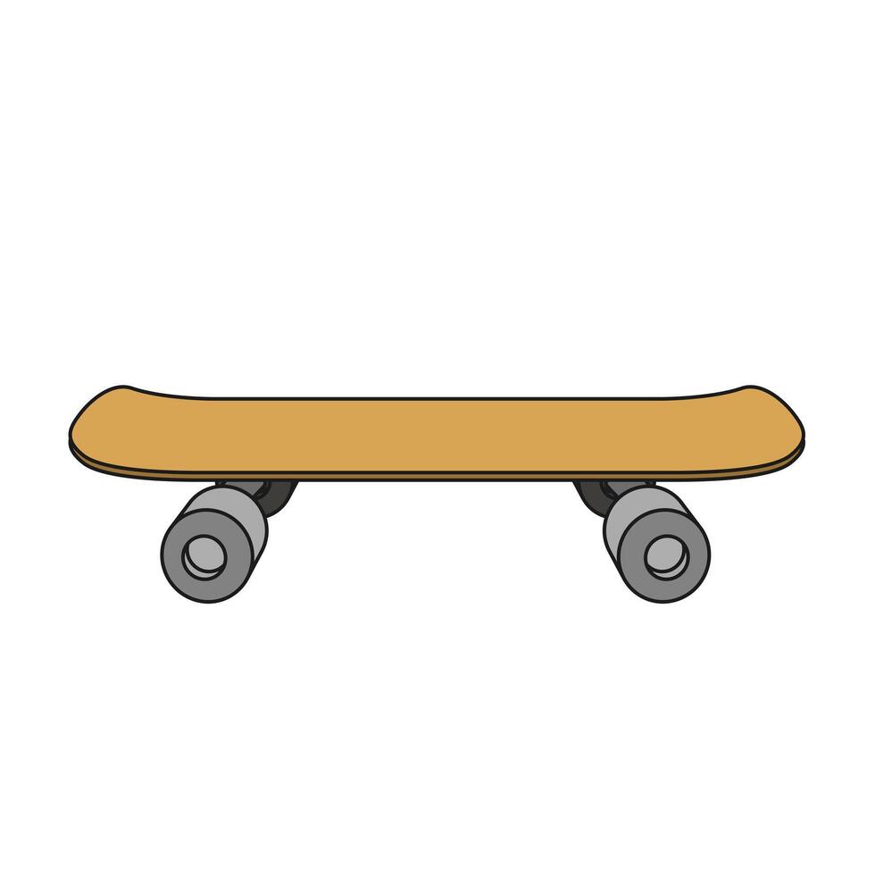 Skateboard cartoon colorful hand drawn illustration vector