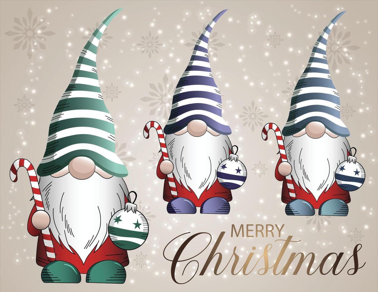 Gnome character in different colors. vector