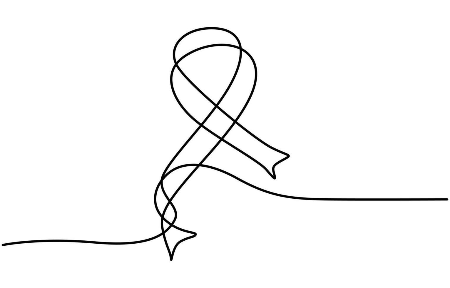 Cancer Awareness continuous line drawing vector