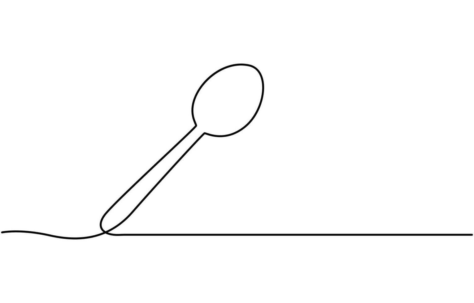 spoon fork place mat continuous one line drawing vector