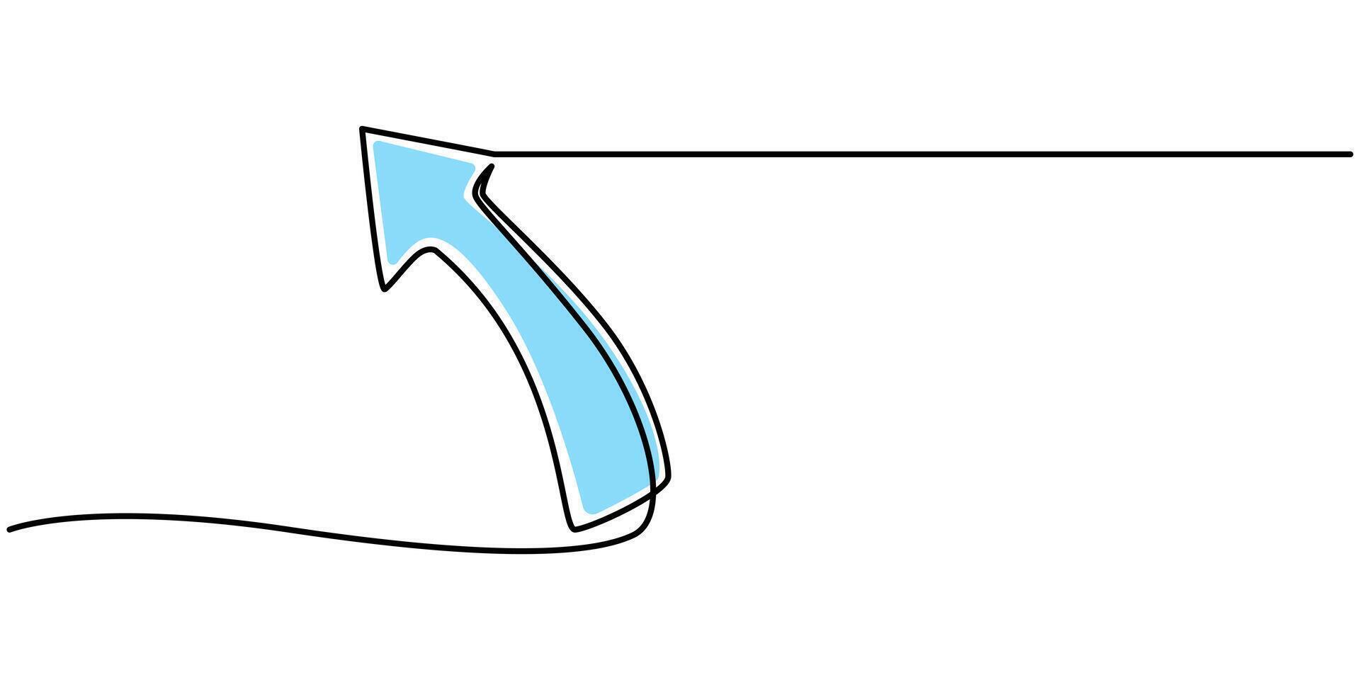 Continuous one line drawing art of arrow vector