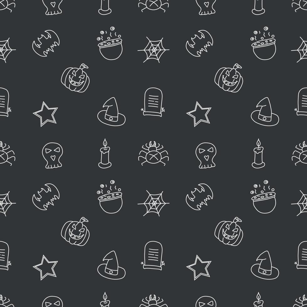 Seamless Halloween pattern. Doodle Halloween background vector