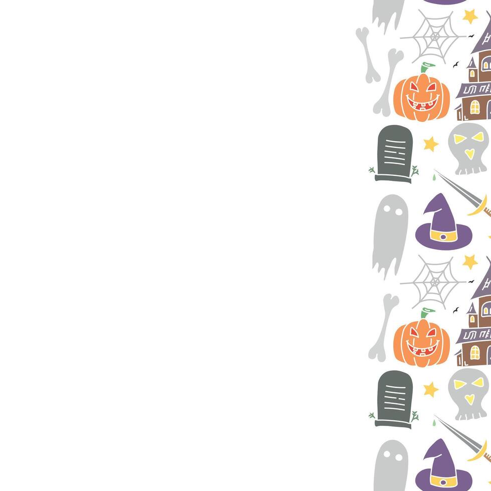 Halloween background with place for text. Cartoon Halloween frame vector