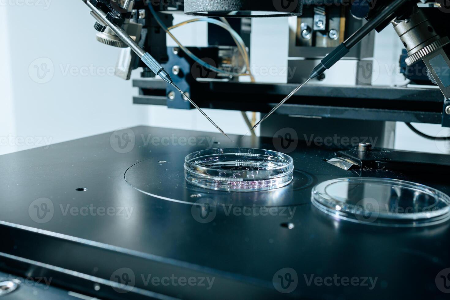 Modern multifunctional medical microscope, experiments on modern medical microscope equipment photo