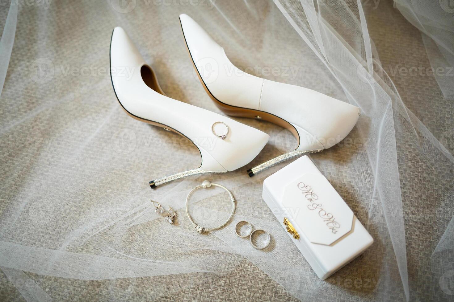 wedding accessories bride on the wedding day photo