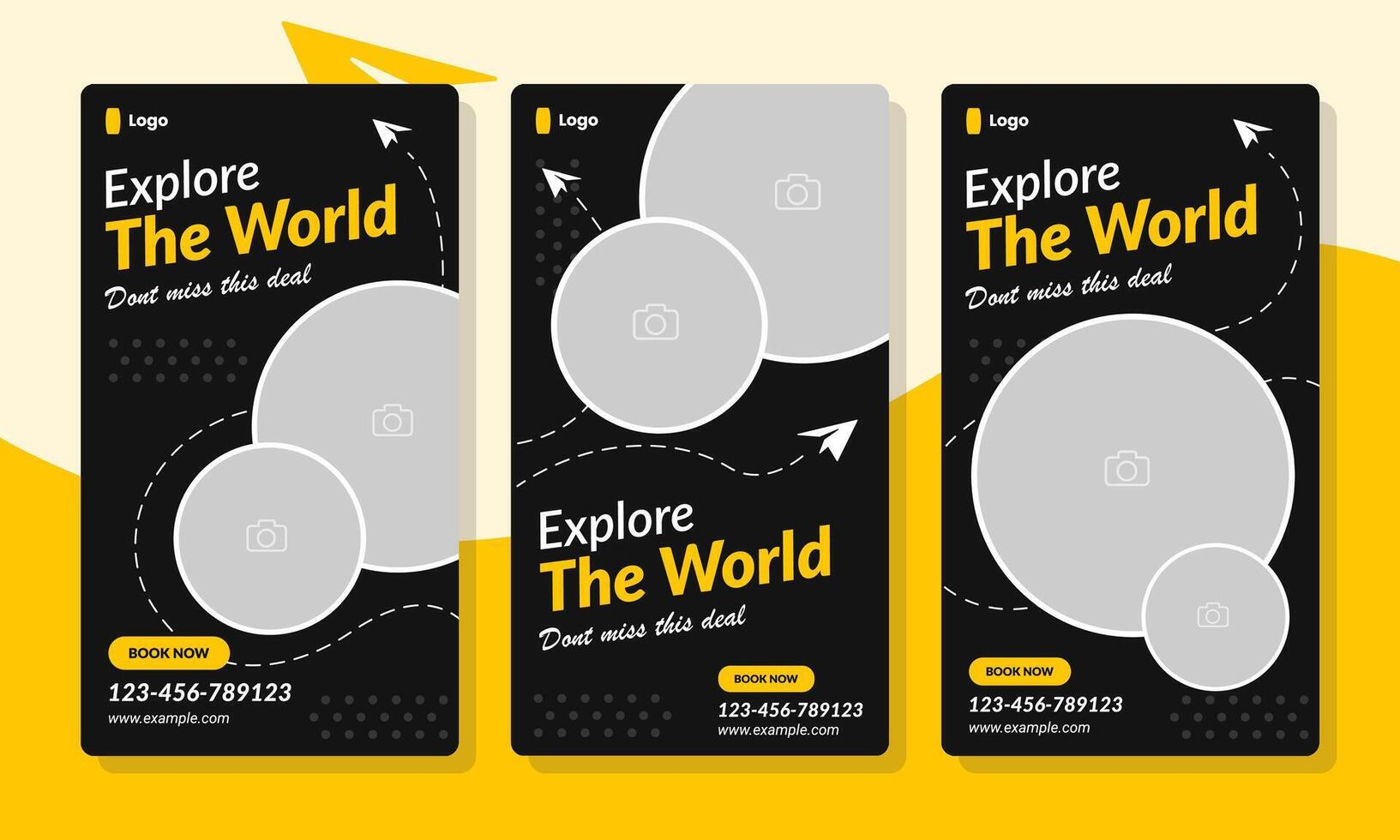 social media template for travel or tourism business vector