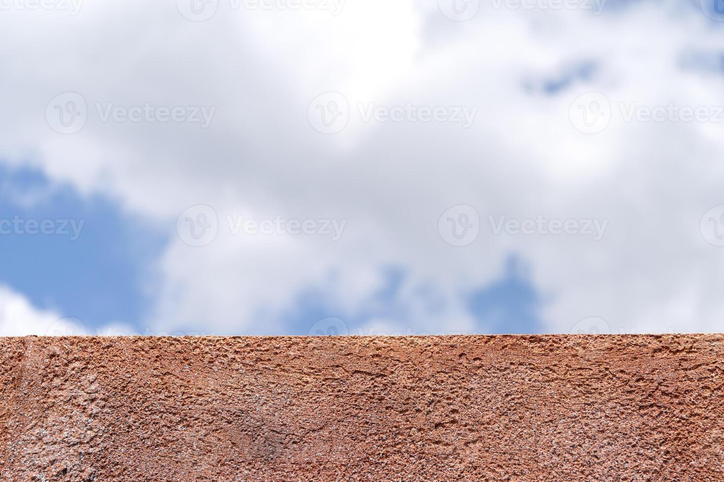 polyurethane foam wall texture with blur blue open sky background. photo