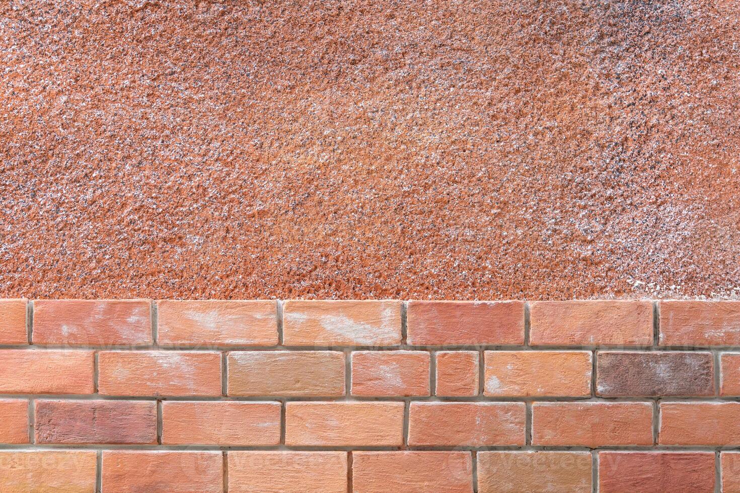Background of Artificial Polyurethane Brick wall and Foam Cement wall in separate layer. photo