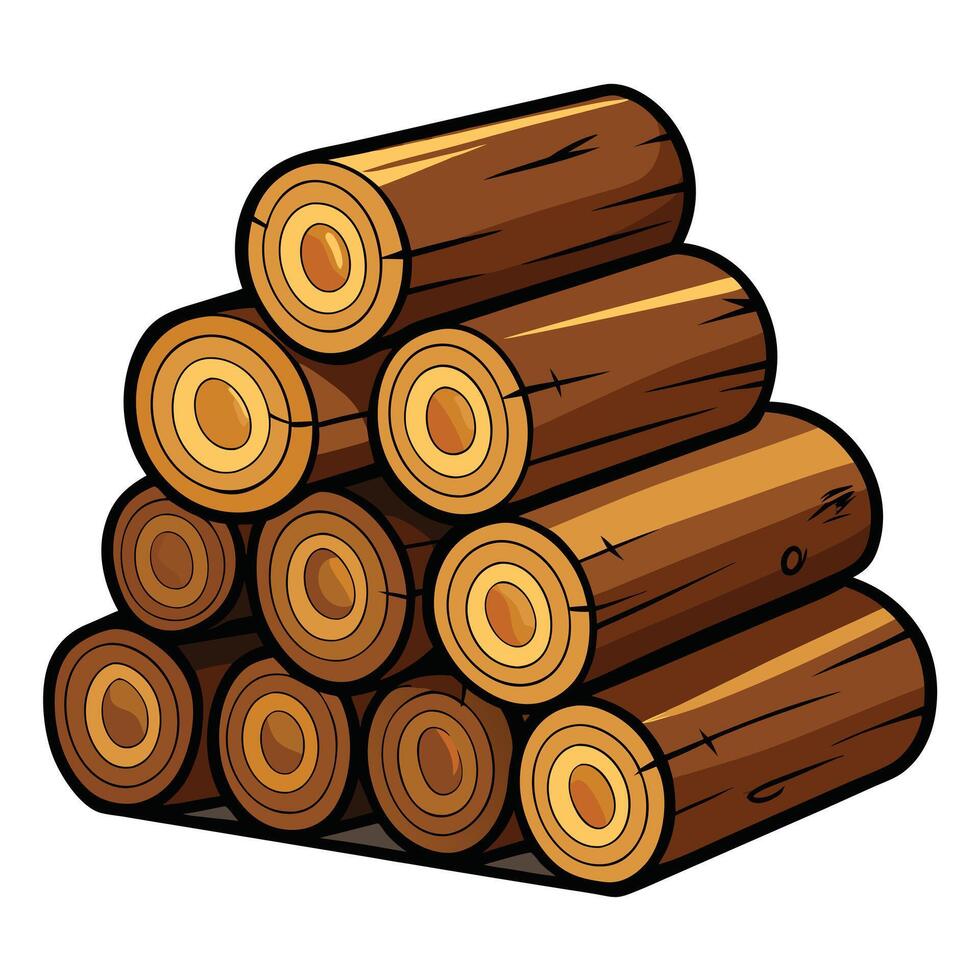 A pile of logs on a white background vector