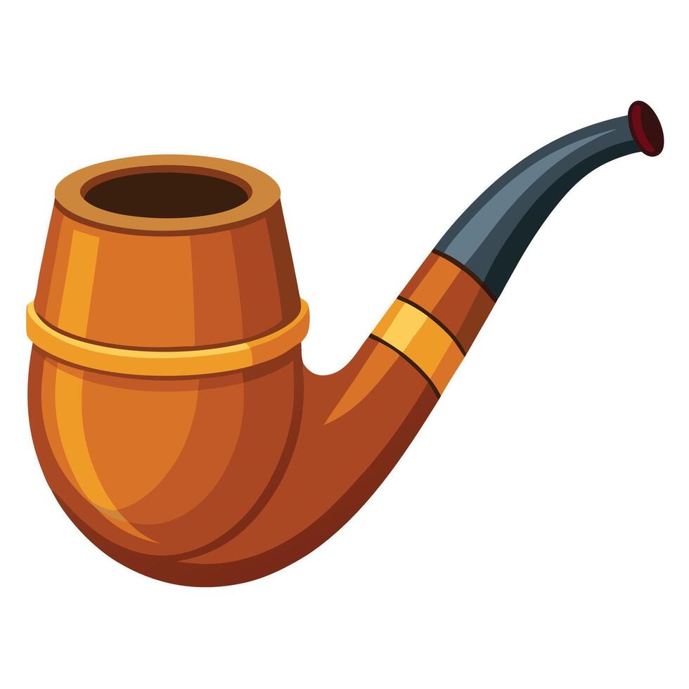 A pipe with a black handle and a brown stem vector