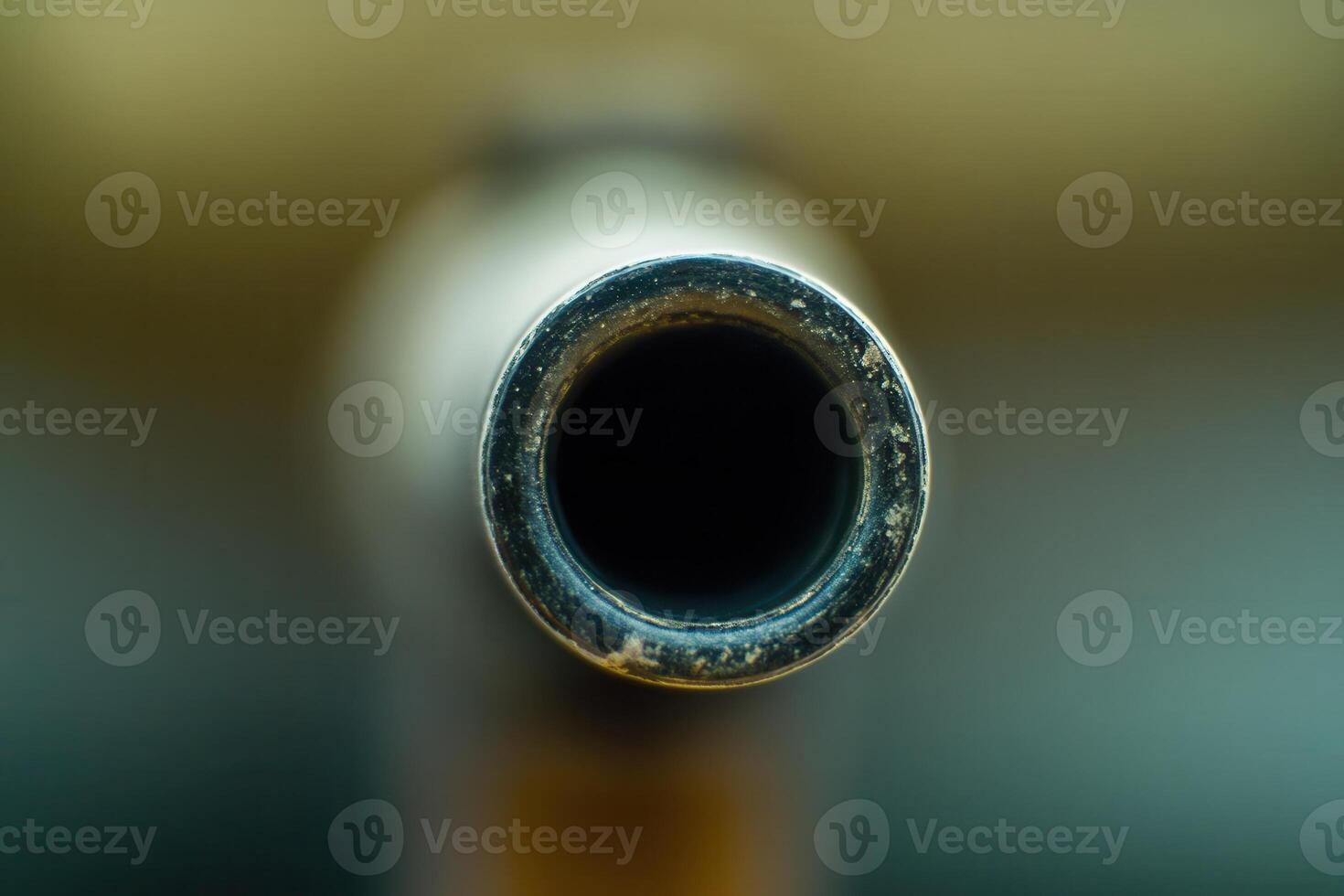 Close-up of a cannon barrel's muzzle. photo