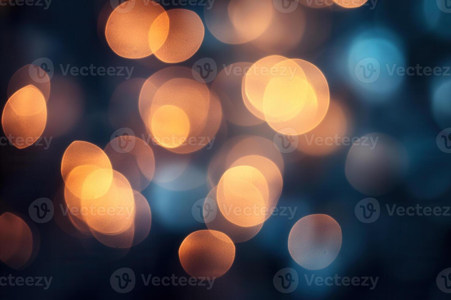 Abstract bokeh background with orange and blue lights. photo