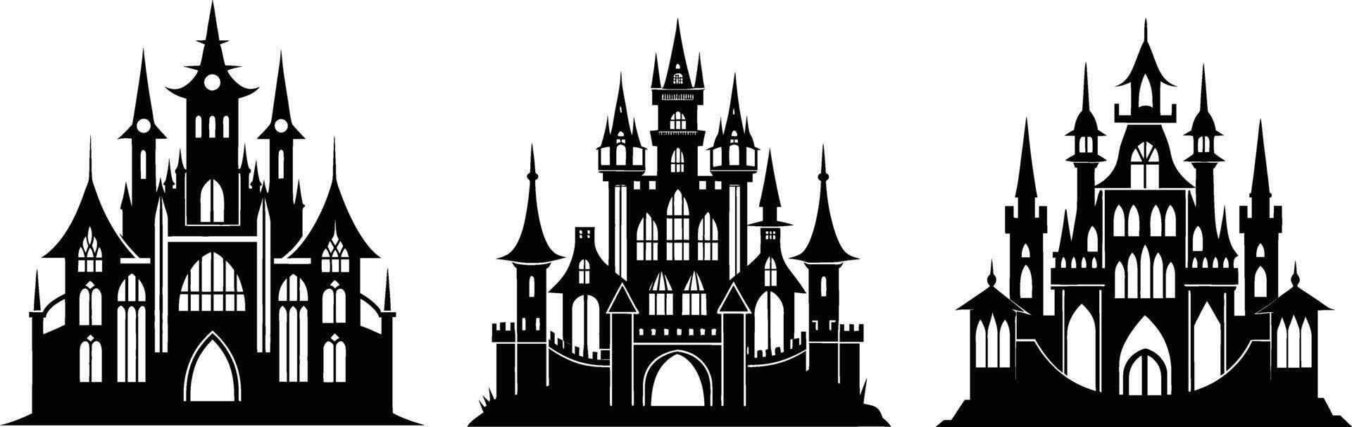 Gothic castle silhouette vector