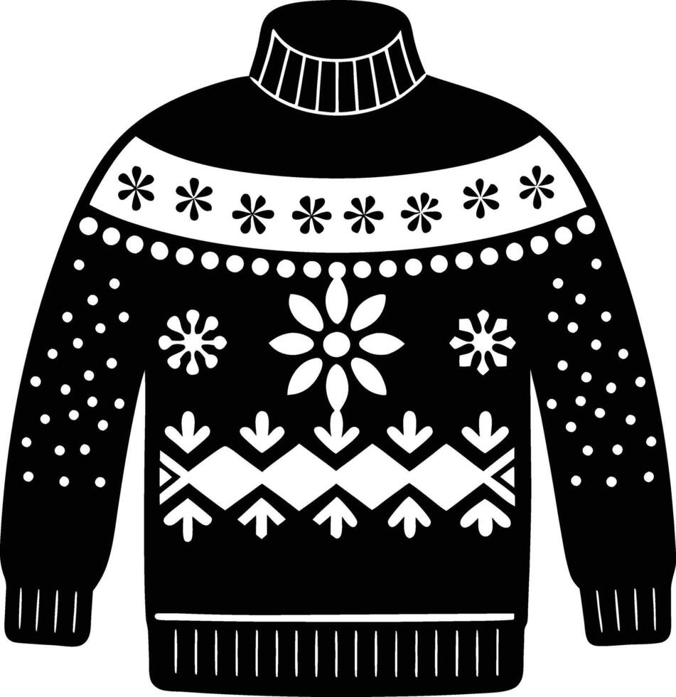 A sweater with snowflakes on it vector