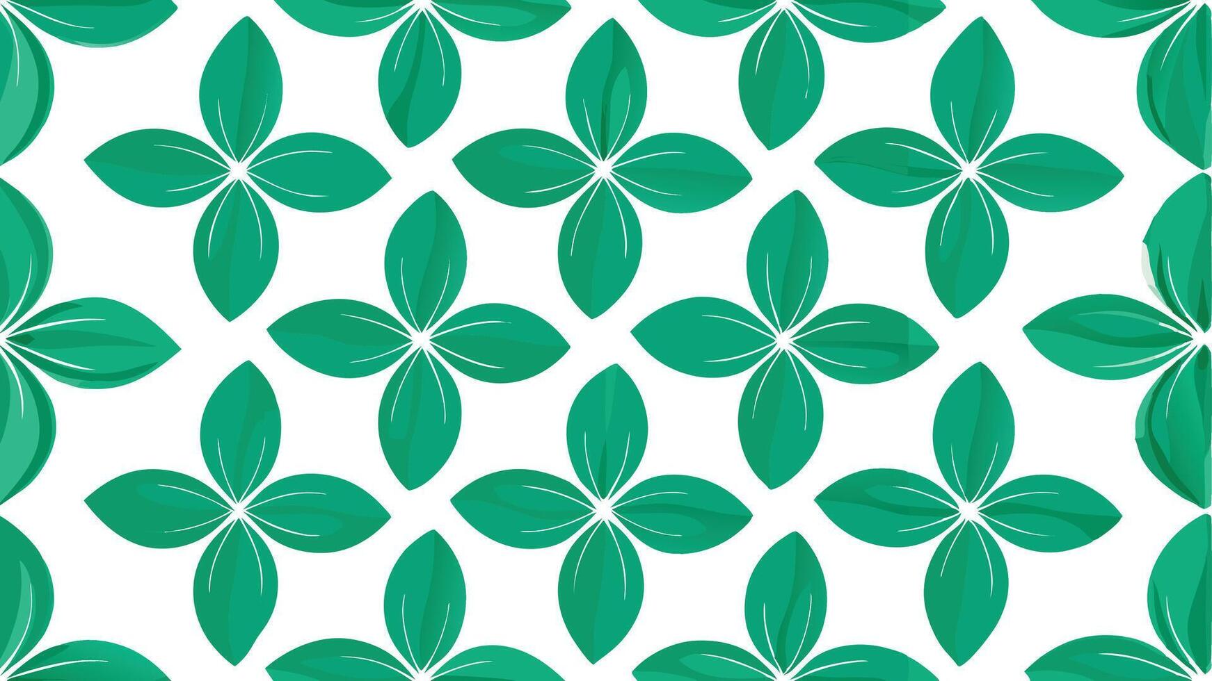 A green leaf pattern on a white background vector