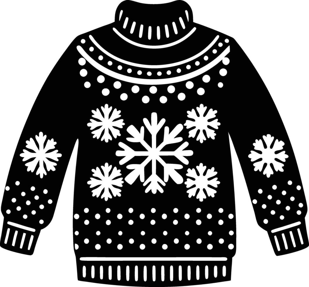 A sweater with snowflakes on it vector