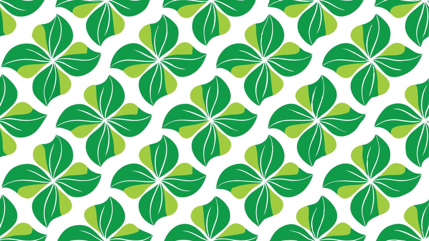 A green and white pattern with leaves vector