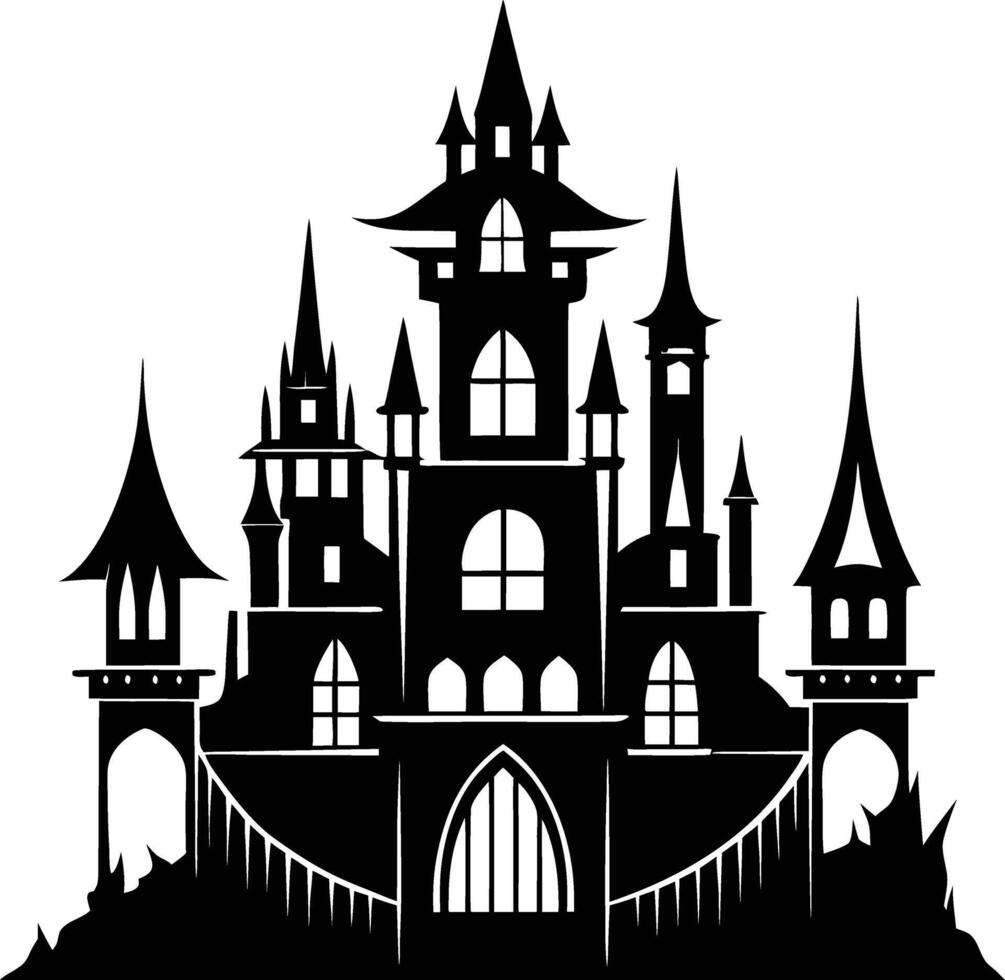 Halloween castle clip art vector