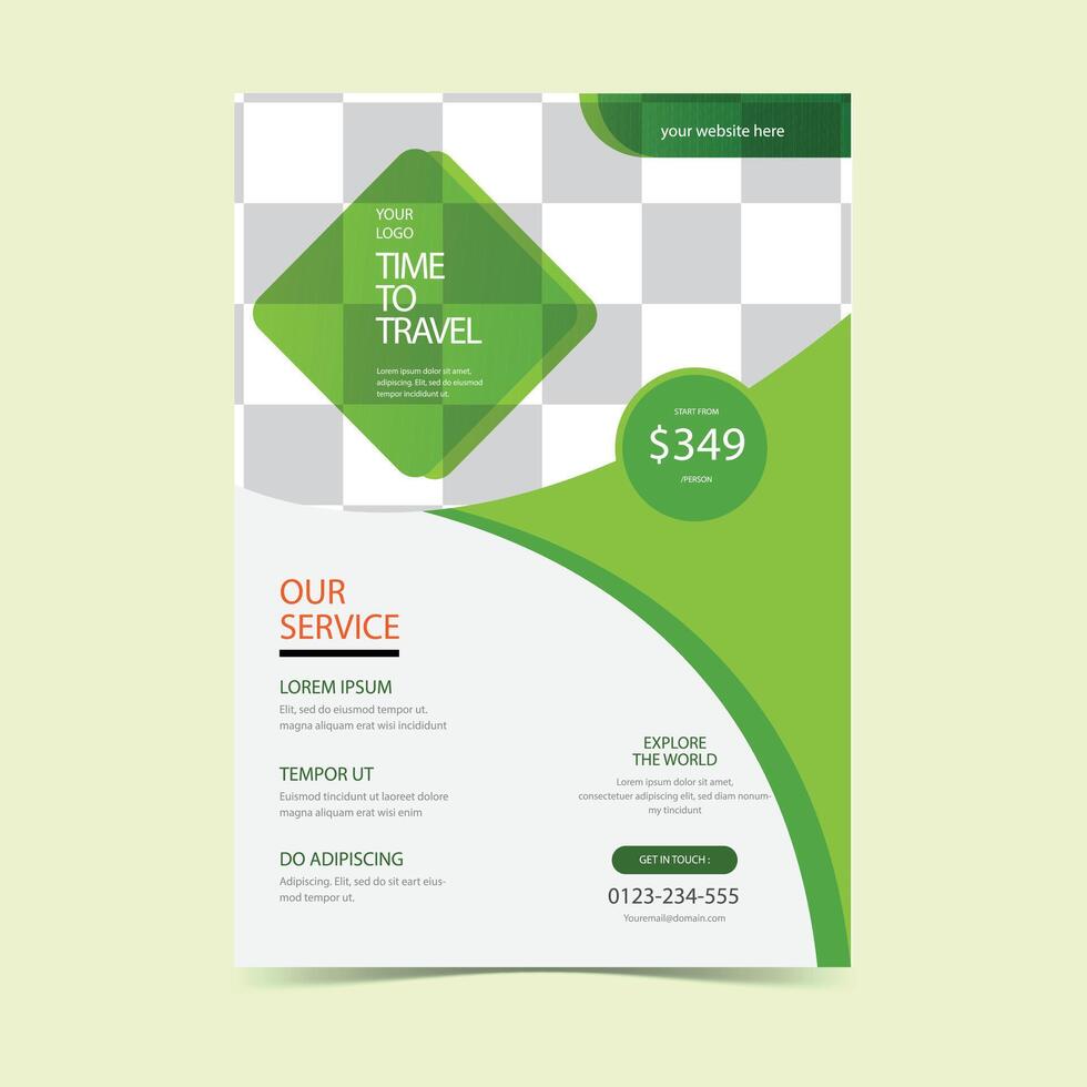 time to travel flyer design vector