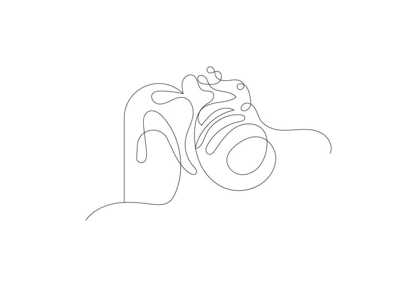 Continuous one line Camera drawing, Photography icon, illustration vector