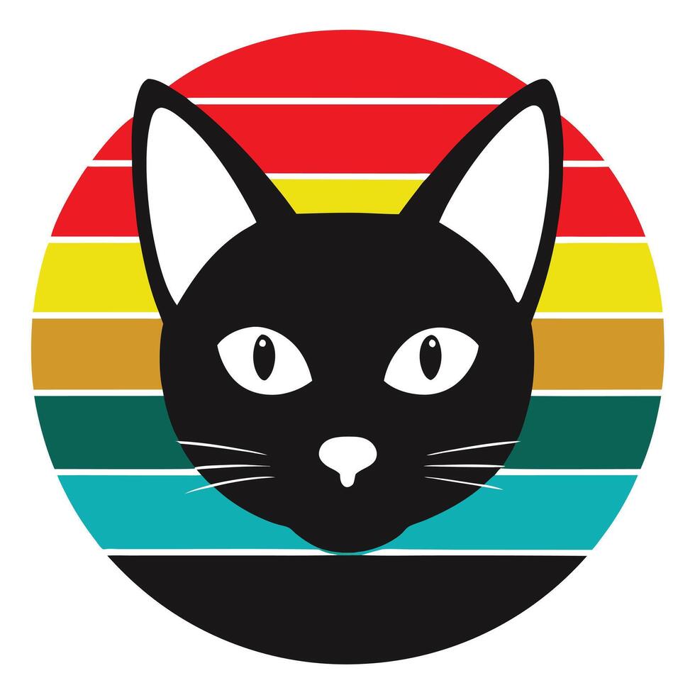 cat Head Clipart for T-Shirt and Merchandise Design vector