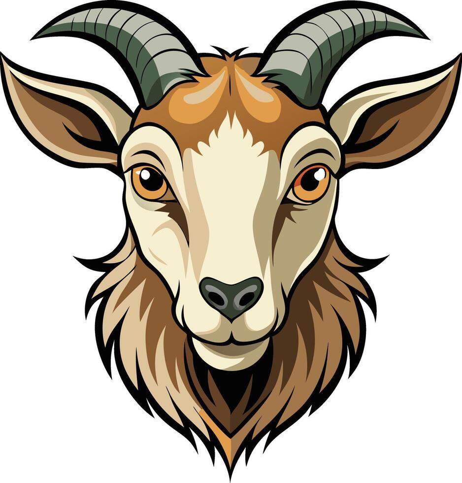 Majestic Goat Head Illustration Available on EPS File vector