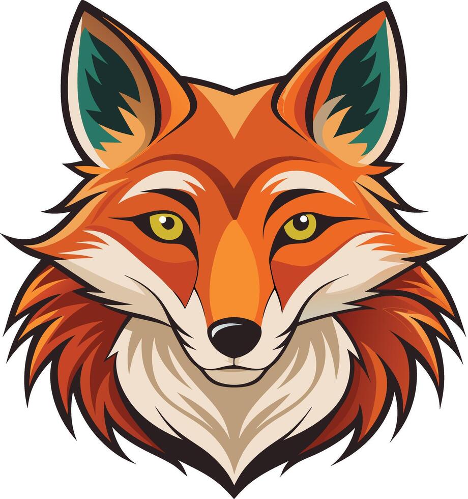 Majestic Fox Head Illustration Available on EPS File vector