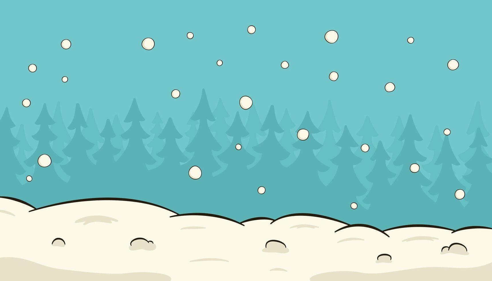 Winter background. Cartoon illustration vector
