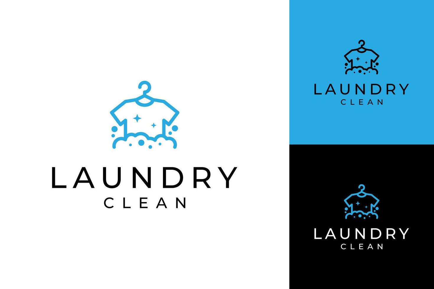Laundry logo design template, shirt and foam concept vector