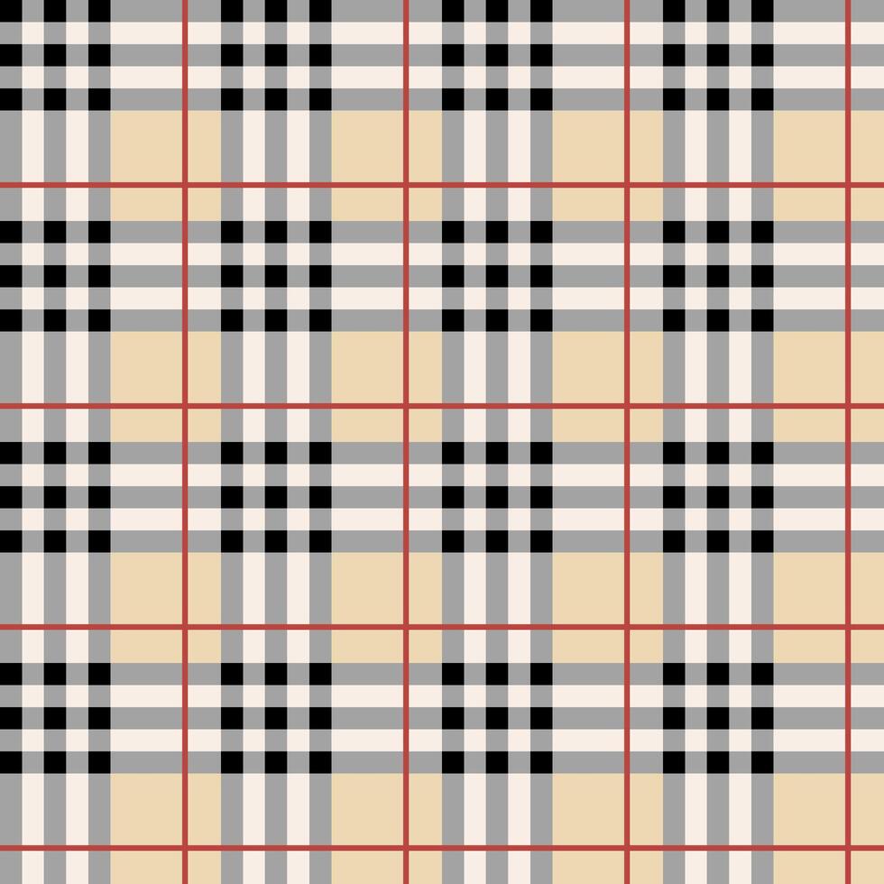 Vintage plaid tartan Burberry style, seamless pattern for textile, garment and fashion. vector