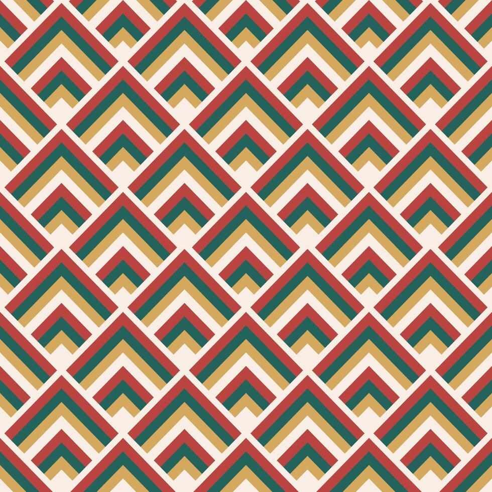 Triangle waves with colors layer on Christmas style, seamless pattern for wrapping paper, wallpaper and printing. vector