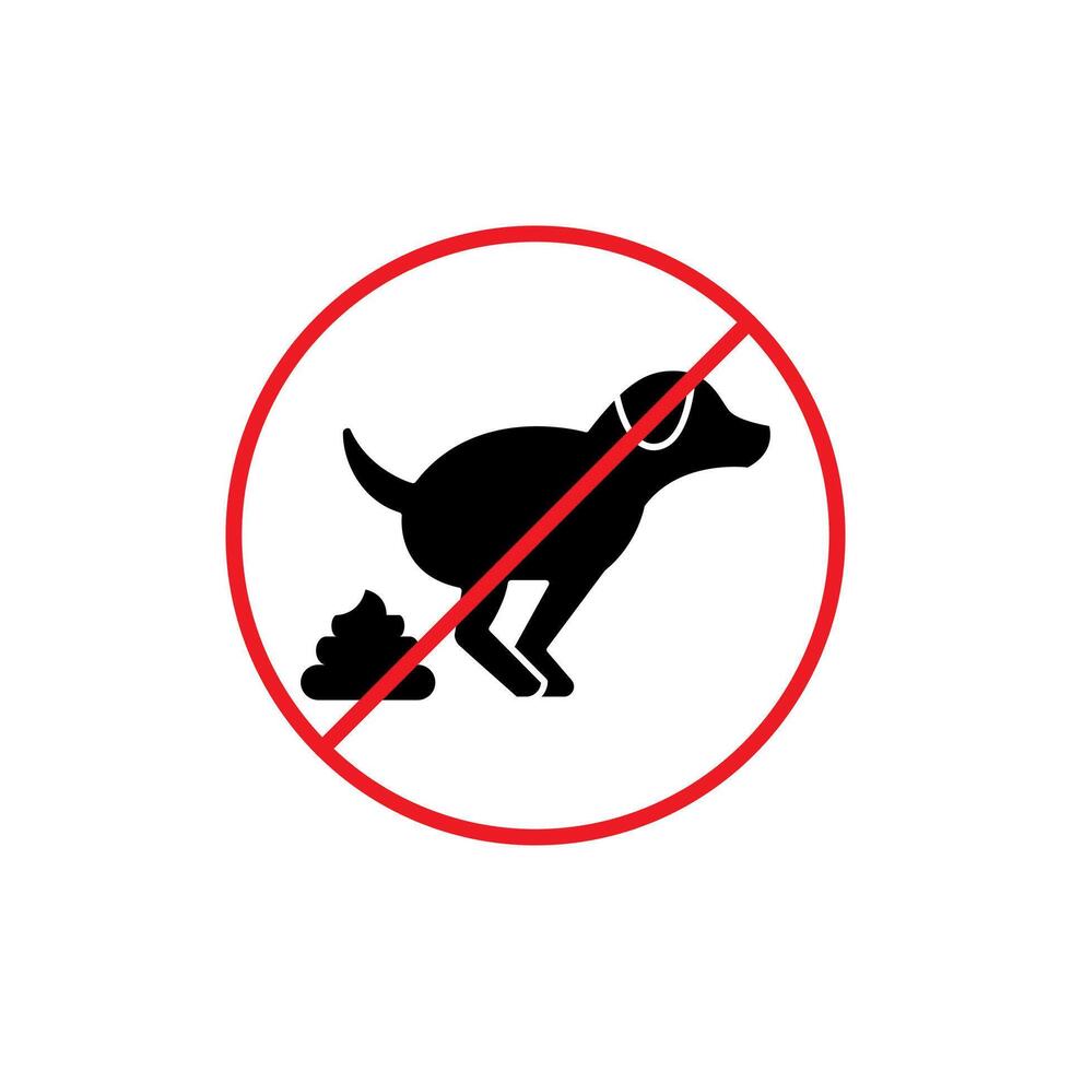 no dog poop icon sign vector
