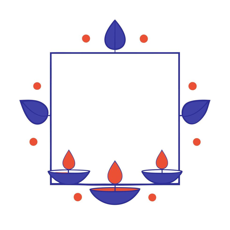 Floating Diwali oil lamps with glowing halos framing an elegant copy space with Diwali Blessings wording vector