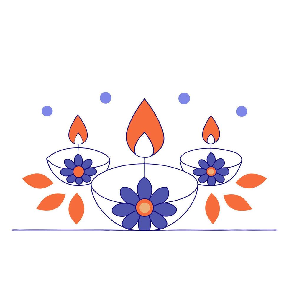 Glossy background of Labh Pancham diya patterns with floral accents vector