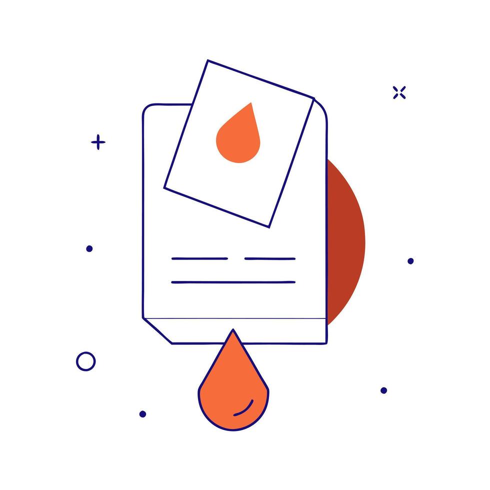 Diabetes awareness pamphlet and lancet floating together on white background vector