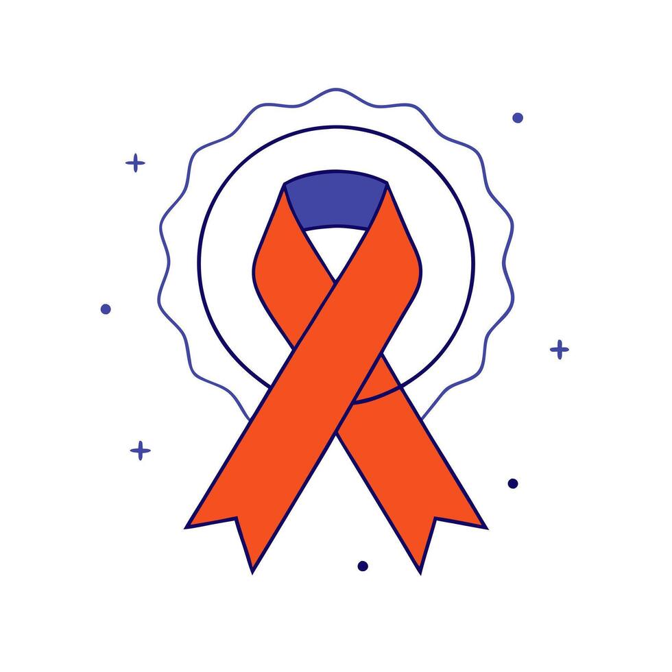 Holographic military badge and ribbon with copy space vector
