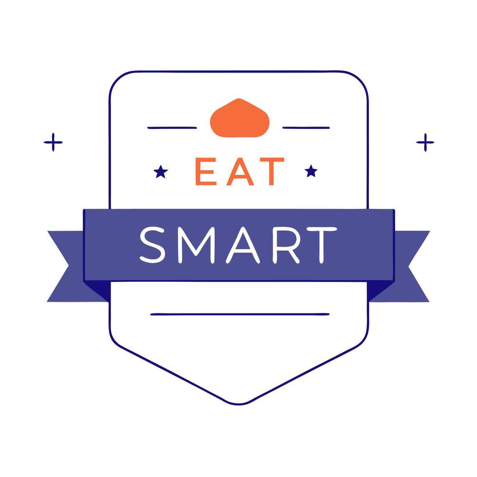 Diabetic meal icon and nutrition label with Eat Smart text vector
