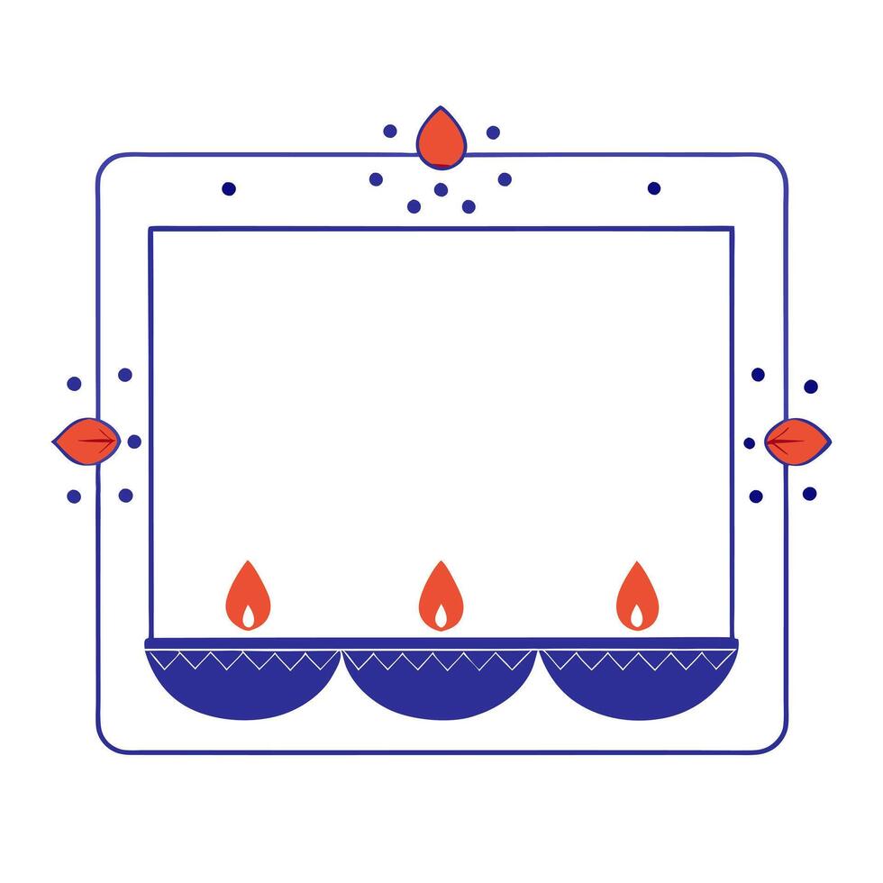 Glowing Diwali candles and floral patterns framing a festive copy space with Diwali Glow wording vector