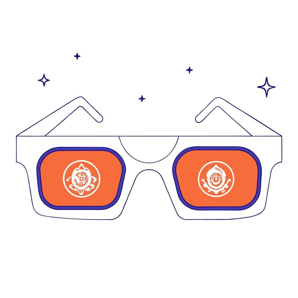 Holographic glasses with Labh Pancham symbol and copy space vector