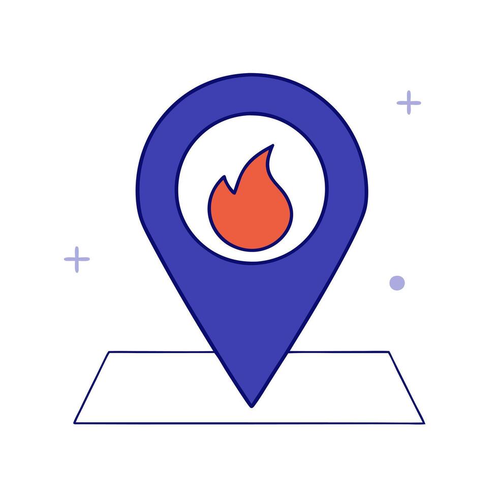 Heat map with a pin icon vector