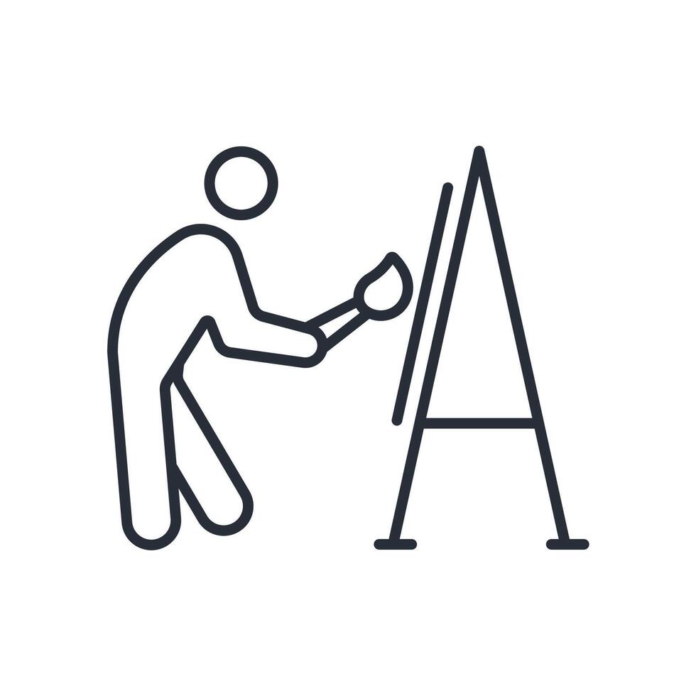 Paint icon. .Editable stroke.linear style sign for use web design,logo.Symbol illustration. vector