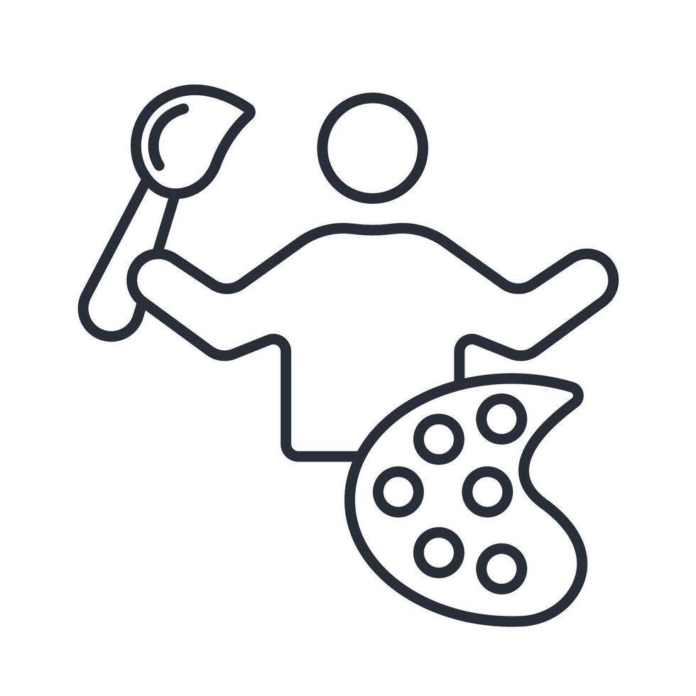 Painter icon. .Editable stroke.linear style sign for use web design,logo.Symbol illustration. vector