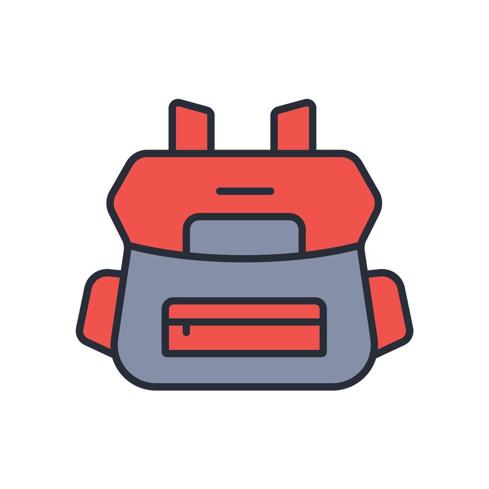 backpack icon. .Editable stroke.linear style sign for use web design,logo.Symbol illustration. vector
