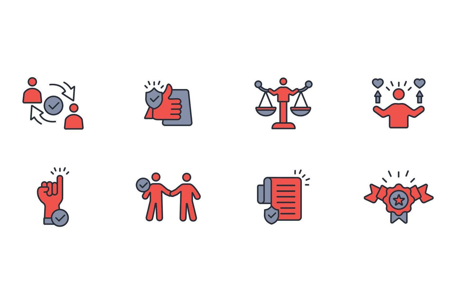 Trust icon set..Editable stroke.linear style sign for use web design,logo.Symbol illustration. vector