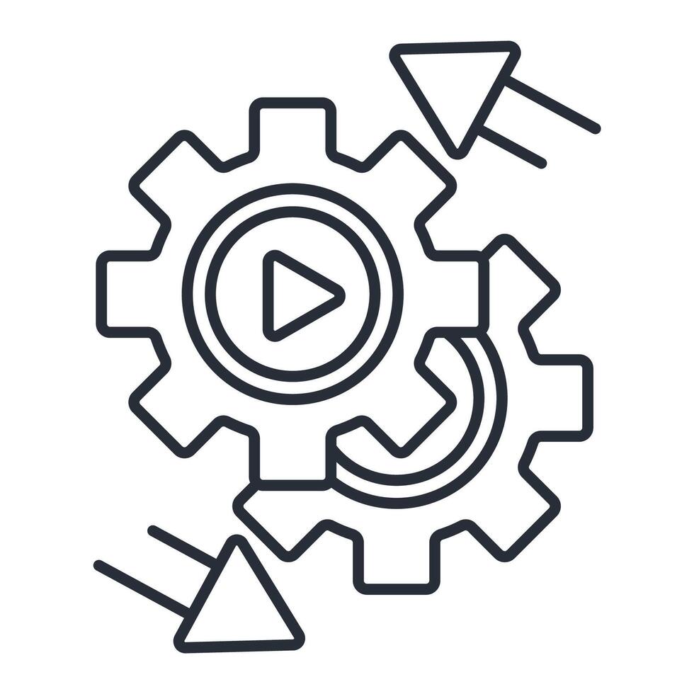 automation icon. .Editable stroke.linear style sign for use web design,logo.Symbol illustration. vector