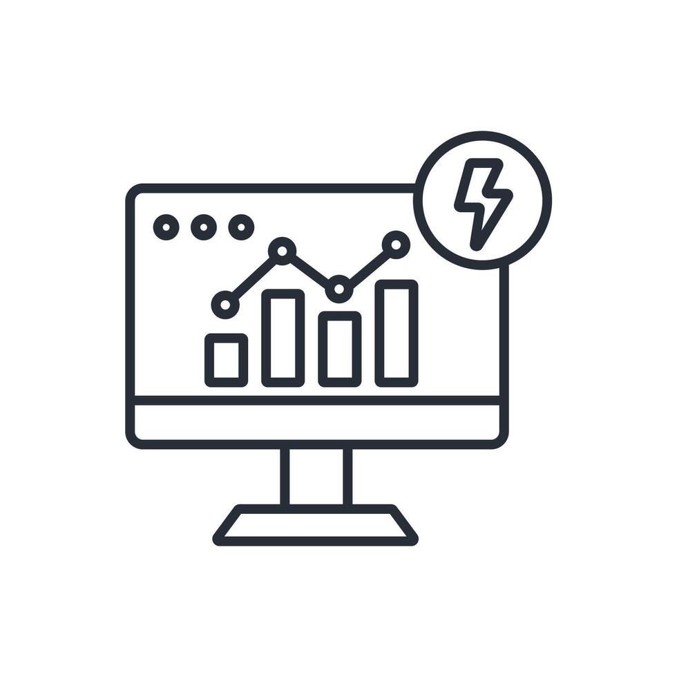 Energy Monitoring icon. .Editable stroke.linear style sign for use web design,logo.Symbol illustration. vector
