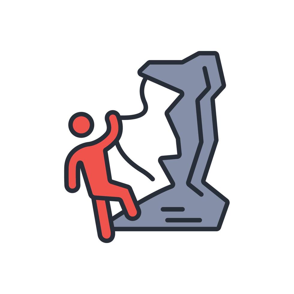 climbing icon. .Editable stroke.linear style sign for use web design,logo.Symbol illustration. vector