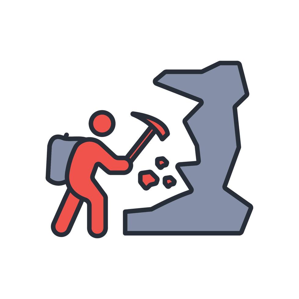 alpinist icon. .Editable stroke.linear style sign for use web design,logo.Symbol illustration. vector